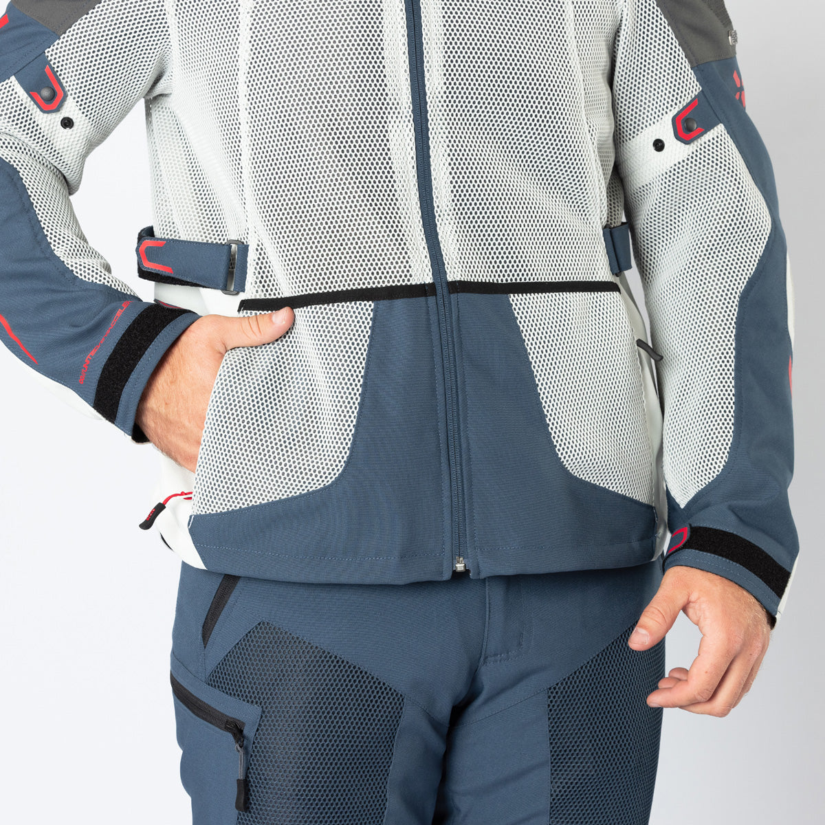 Tourster-BigAir 1.0 Jacke hellgrau-blau-rot