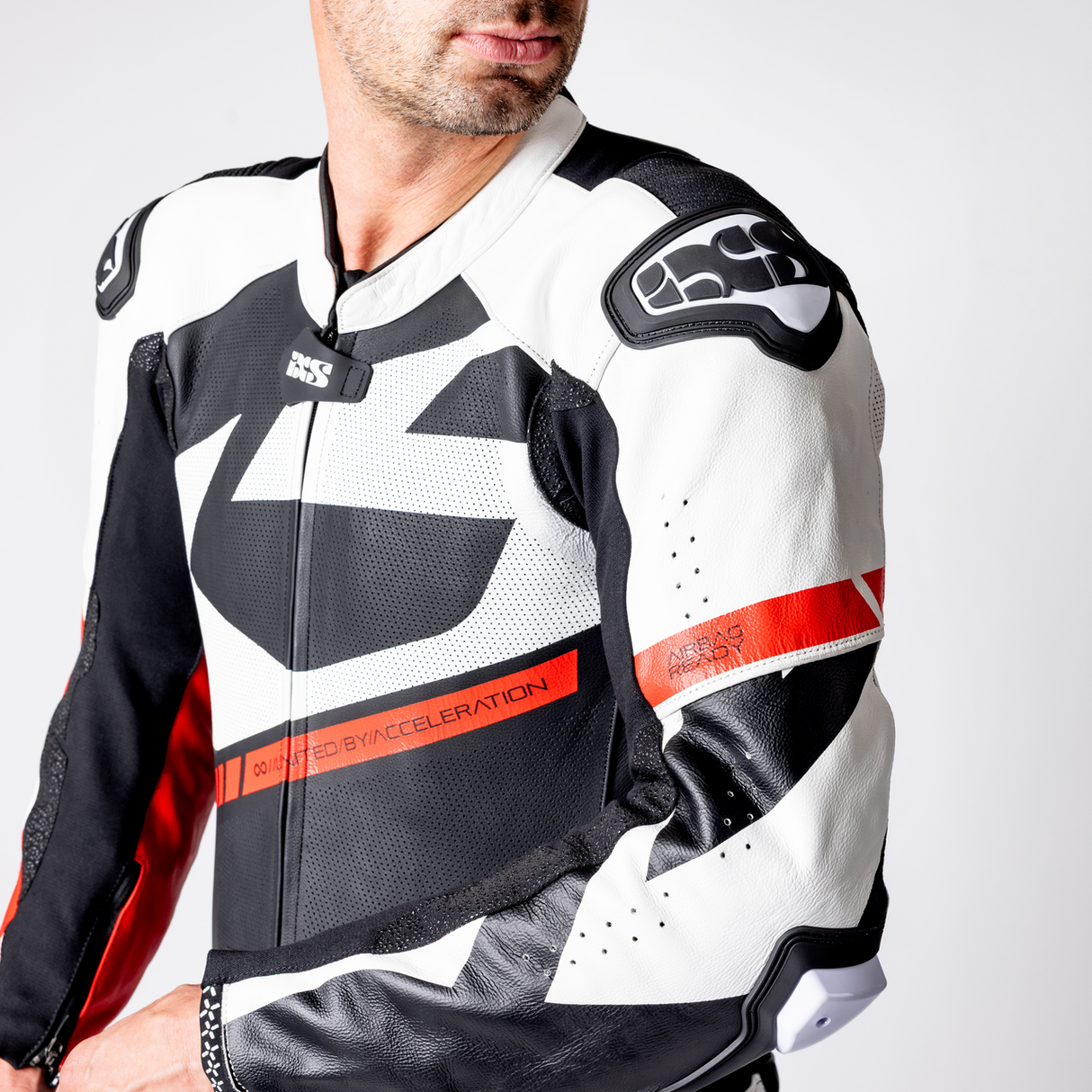 iXS-Ace 1.0 Lederkombi Einteiler - schwarz-weiss-rot-21