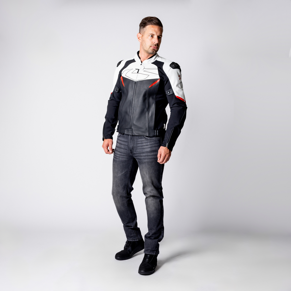 iXS-Ace 1.0 Lederjacke - schwarz-weiss-rot-02
