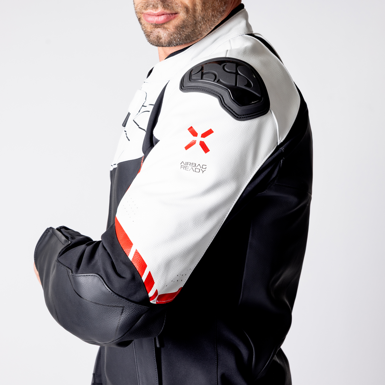 iXS-Ace 1.0 Lederjacke - schwarz-weiss-rot-21